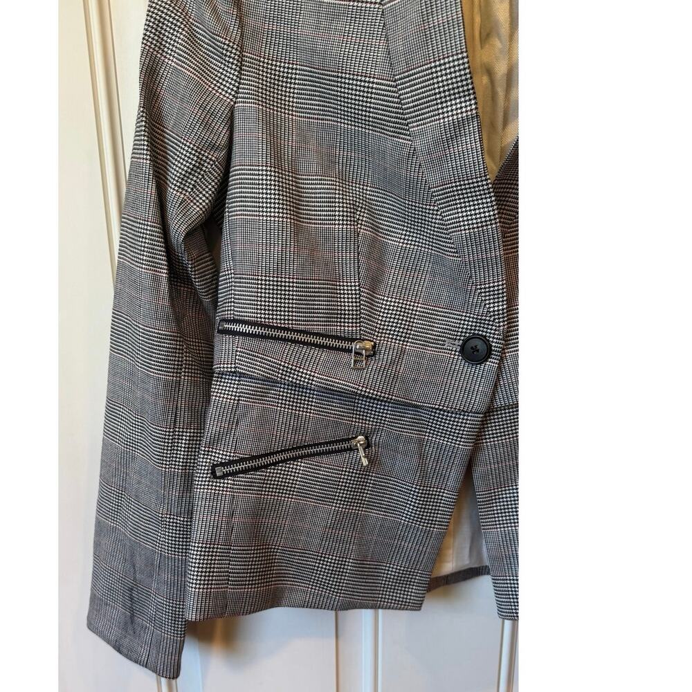 VERONICA BEARD Paloma Dickey Blazer Size 4 Gray Houndstooth Wool Blend Preppy - Picture 3 of 16